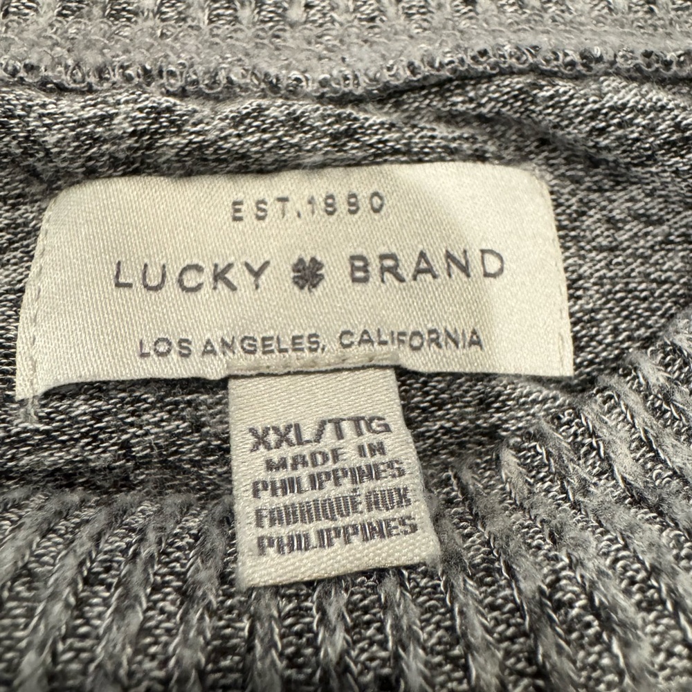 Lucky Brand Gray Knit Pullover Sweater XXL Runs Small Cozy Stretch - Picture 3 of 7
